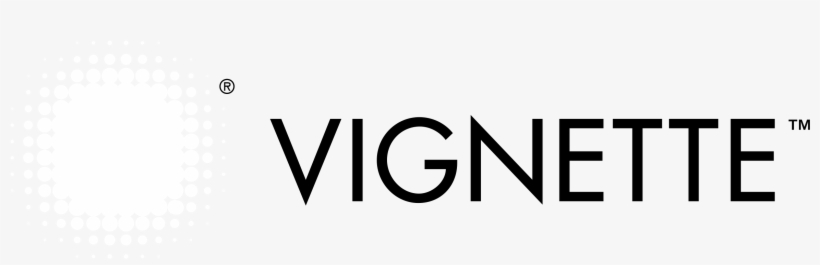 Vignette Logo Black And White - Domed 6 X 1.5 Rectangle Magnet #mjr10, transparent png download