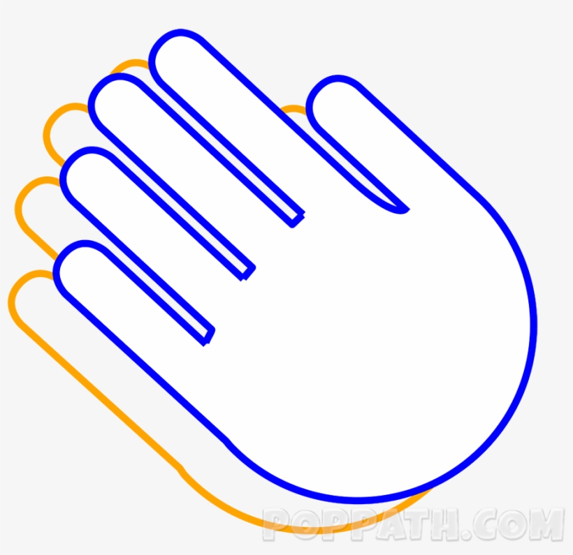 How To Draw A Clapping Emoji Pop Path - Hand, transparent png download