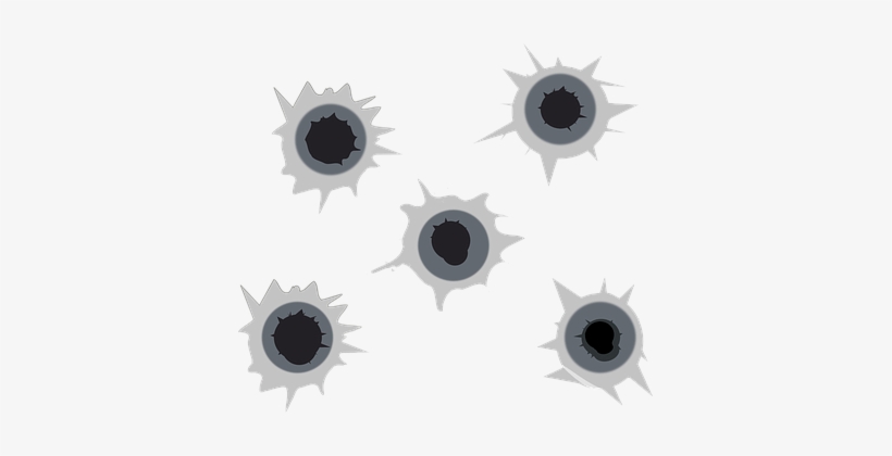 Shot Holes Five Slash Black Target Impact - Gun Shot Clip Art, transparent png download