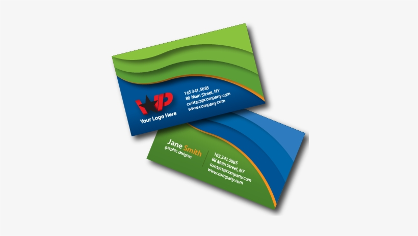 Blue And Green Business Cards, transparent png download