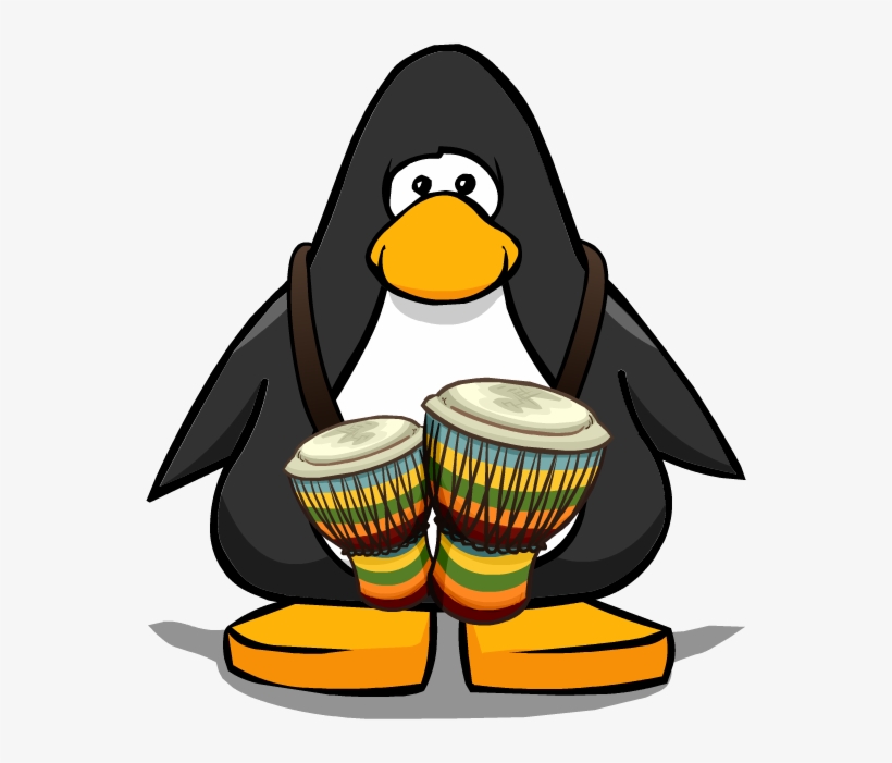 Conga Drums Pc - Penguin With Hard Hat, transparent png download