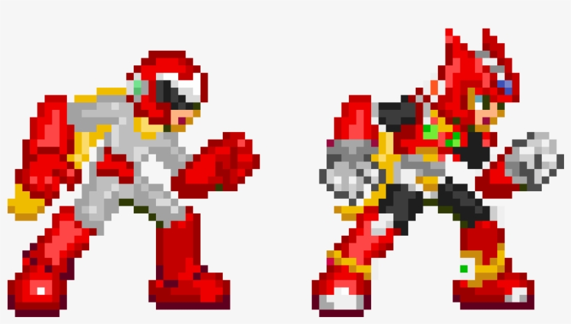 Protoman And Zero Stamps - Cartoon, transparent png download
