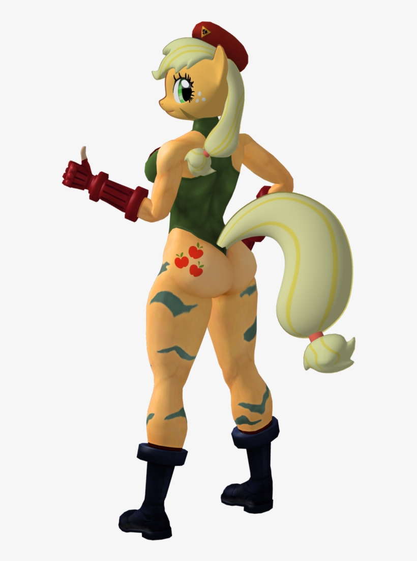 3d, Anthro, Applebutt, Applejack, Cammy White, Capcom, - Street Fighter, transparent png download