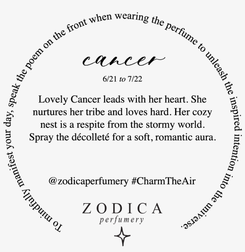 Cancer 50ml Crystal Infused Zodiac Perfume - Black And White Libra, transparent png download
