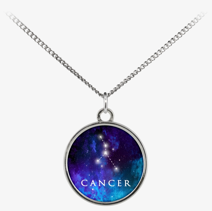 Cancer Zodiac Sign Starry Night Blue Charm Necklace - Necklace, transparent png download
