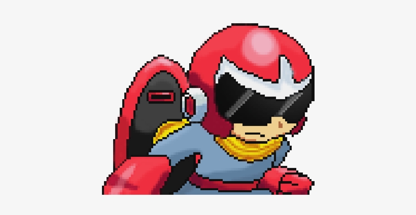 Protoman Seized His Opportunity And Charged His Blaster, - Cartoon, transparent png download
