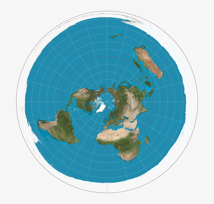 Ae Equidistant Projection Flat Earth - Flat Earth Model, transparent png download