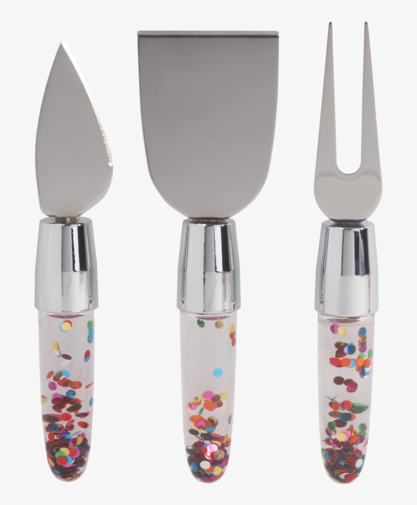 Floating Confetti Cheese Knife Set - Knife, transparent png download