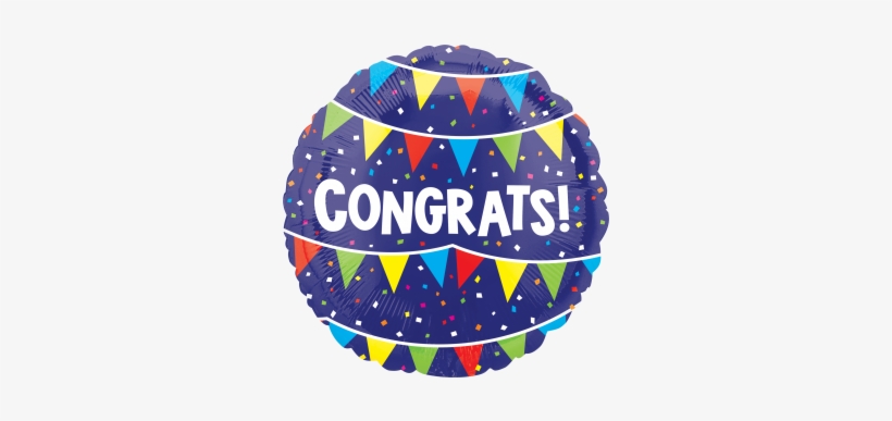 18" Congrats Flags & Confetti - Illustration, transparent png download