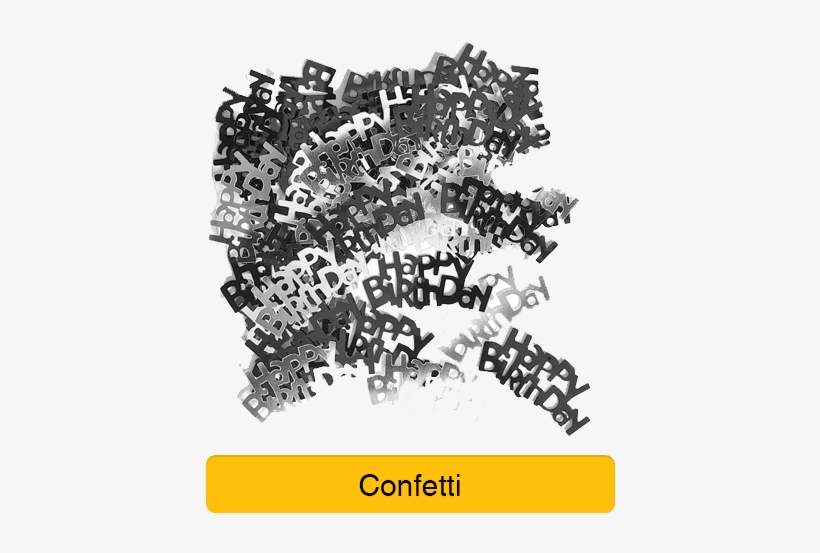 Happy Birthday - Happy Birthday Shaped Table Confetti In Black, transparent png download