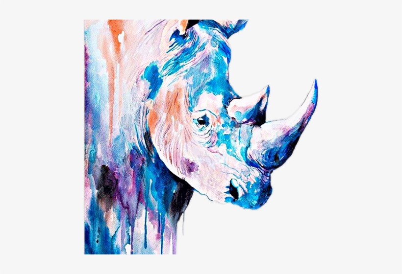 Watercolour Rhino, transparent png download
