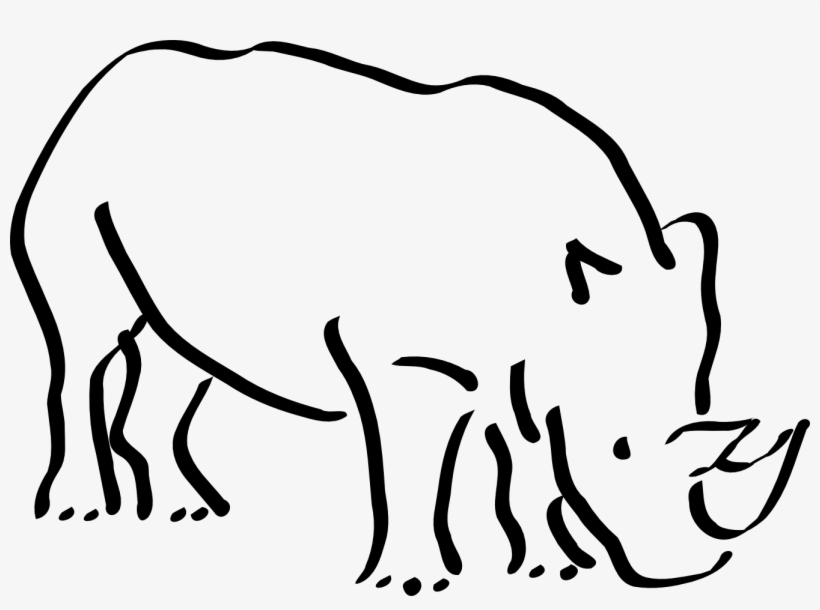 Rhino - Rhino Clipart Black And White, transparent png download