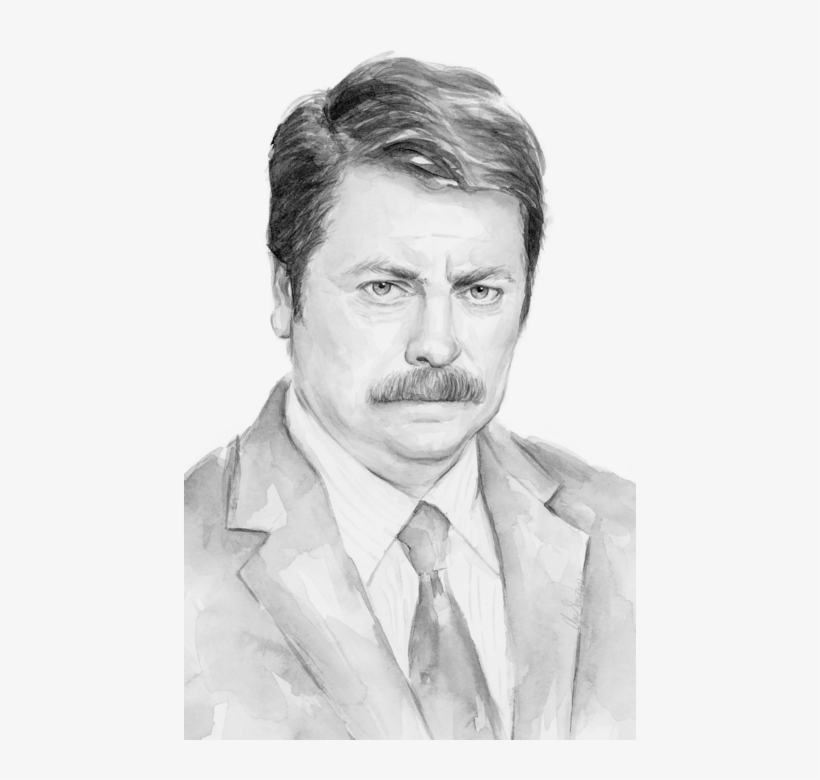 Bleed Area May Not Be Visible - Ron Swanson Canvas Print - Small By Olechka, transparent png download