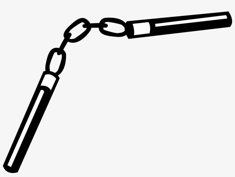 Vector Illustration Of Japanese Nunchakus Karate Sticks - Weapons Clip Art Png, transparent png download