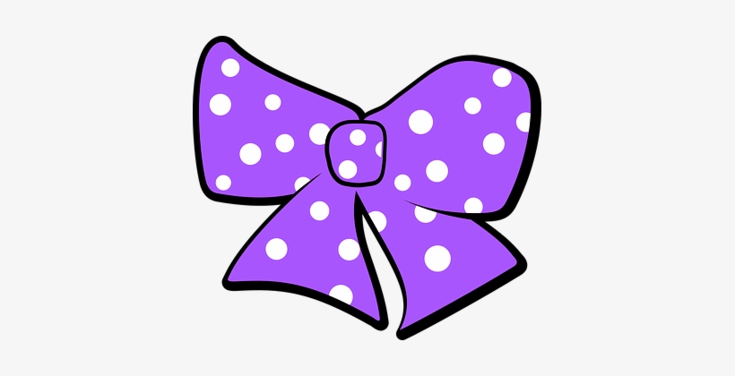 Bow, Polka Dots, Purple, Ribbon, Vintage - Purple Polka Dot Bow, transparent png download