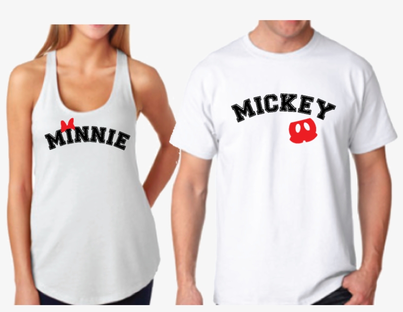 Mickey Mouse Pants Minnie Mouse Bow - Disney Christmas Couple Shirts, transparent png download