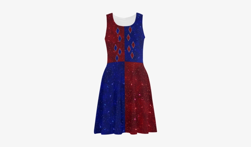 Sparkle Red Blue Harlequin Atalanta Sundress - Day Dress, transparent png download