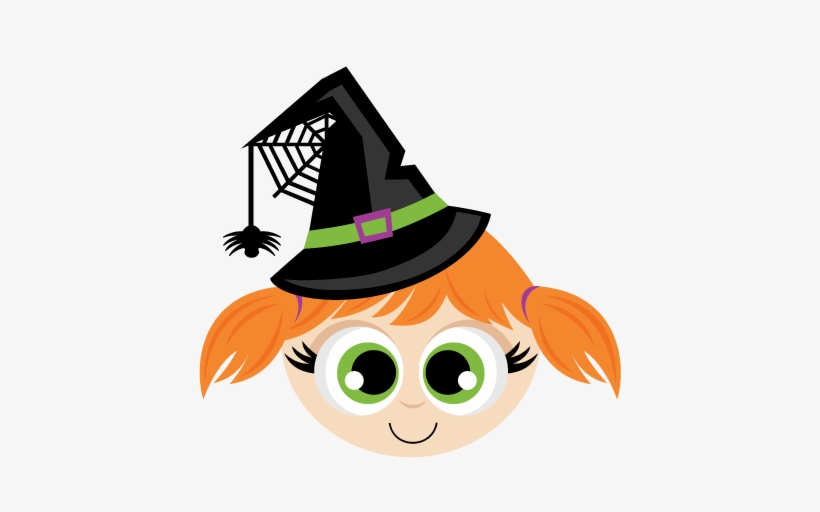 Cute Halloween Witch Png Picture Black And White Stock - Witch Head Clipart, transparent png download