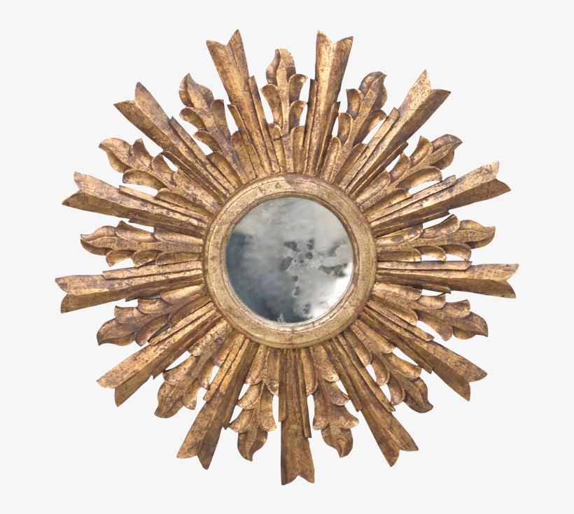 Toledo Gold Leaf Starburst Mirror - Worlds Away Hand-carved Starburst Accent Mirror Goya, transparent png download