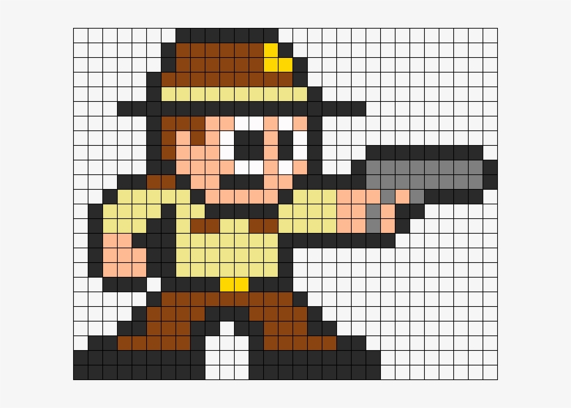 Rick Grimes Perler Bead Pattern Perler Bead Pattern - Walking Dead Minecraft Pattern, transparent png download