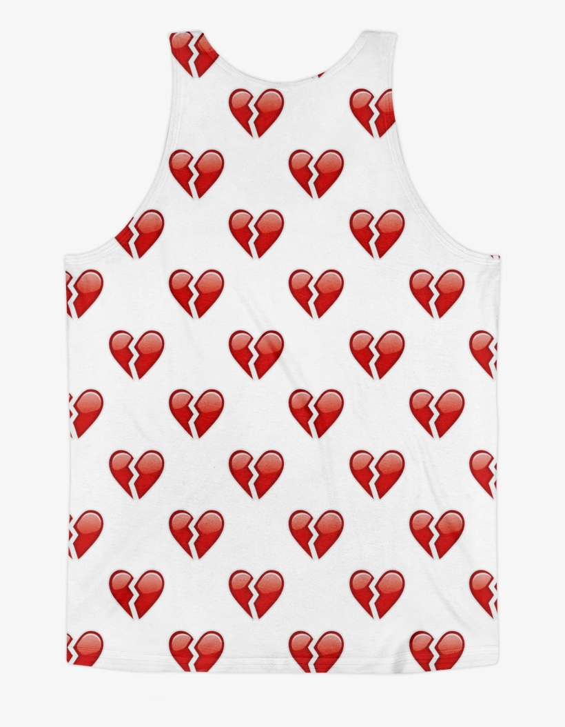 All Over Emoji Tank Top - Broken Heart Emoticon Emoji Pillow Case Cover Fun Loving, transparent png download
