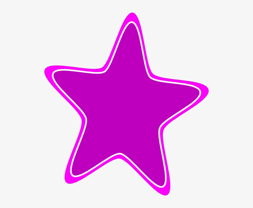 Rounded Star Clip Art At Clker - Purple Star Clip Art, transparent png download