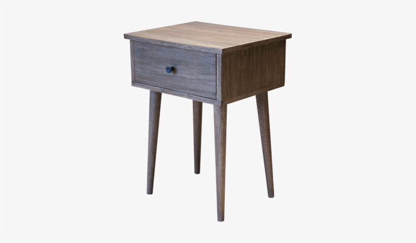 Reclaimed Wood Side Table With Drawer And Peg Legs - Table, transparent png download