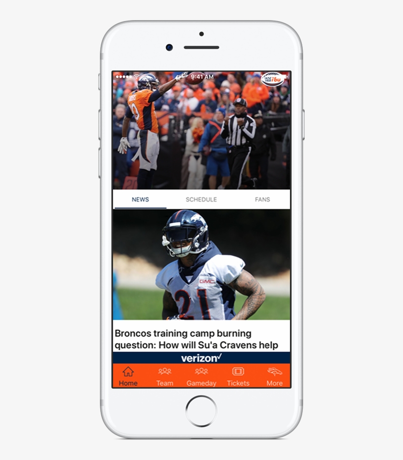 Launch Broncos 365 Mobile App & Select The Tickets - Smartphone, transparent png download