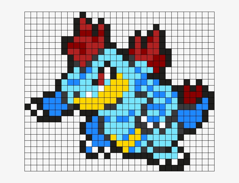 Feraligatr Pokemon Bead Pattern Perler Bead Pattern Feraligatr Pixel Art Transparent Png 652x547 Free Download On Nicepng