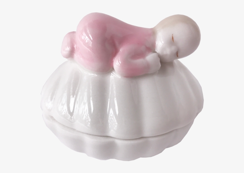 Porcelain Baby Keepsake Box With Rosary - Figurine, transparent png download