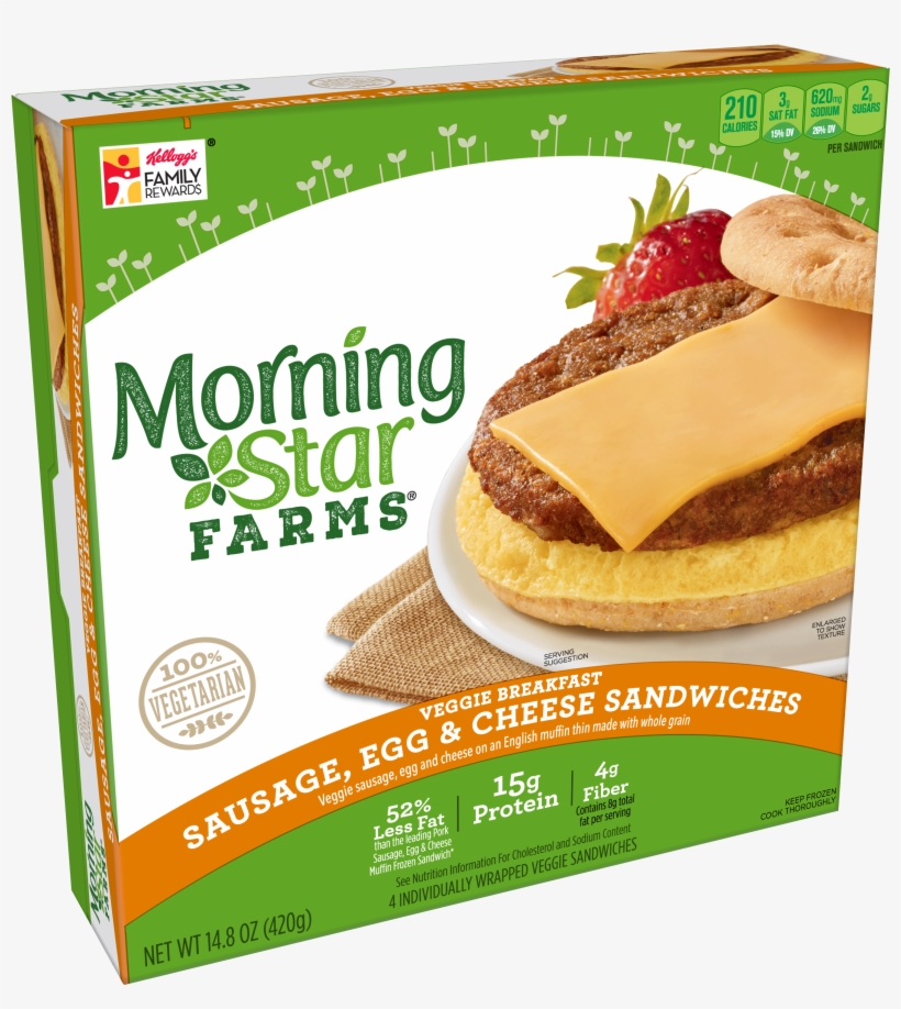 Morningstar Farms Veggie Breakfast Sandwiches, transparent png download