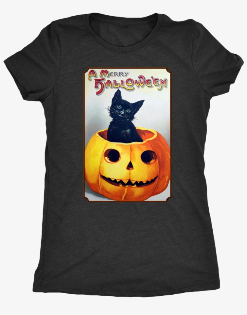 Load Image Into Gallery Viewer, A Merry Halloween Cat - Vintage Halloween Postcards, transparent png download