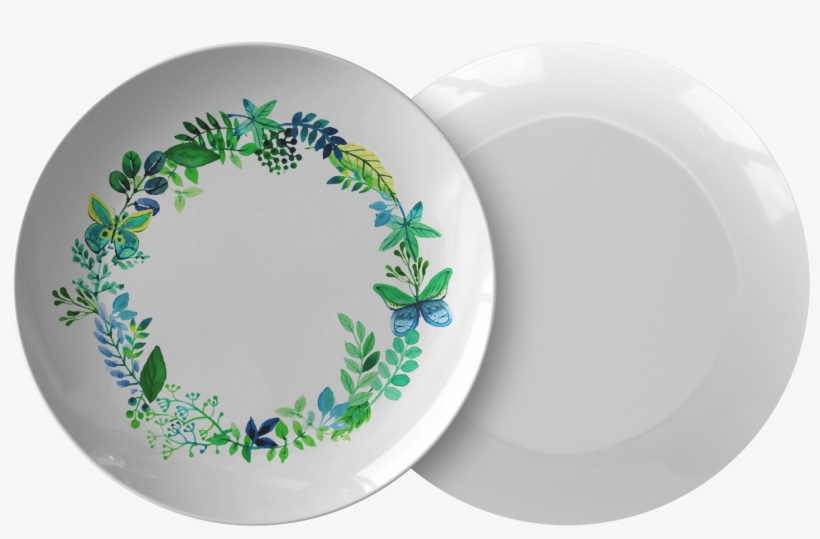 Butterfly Wreath Watercolor Designer Dinner Plate 10 - Address Book For Women (address Book Large Print), transparent png download