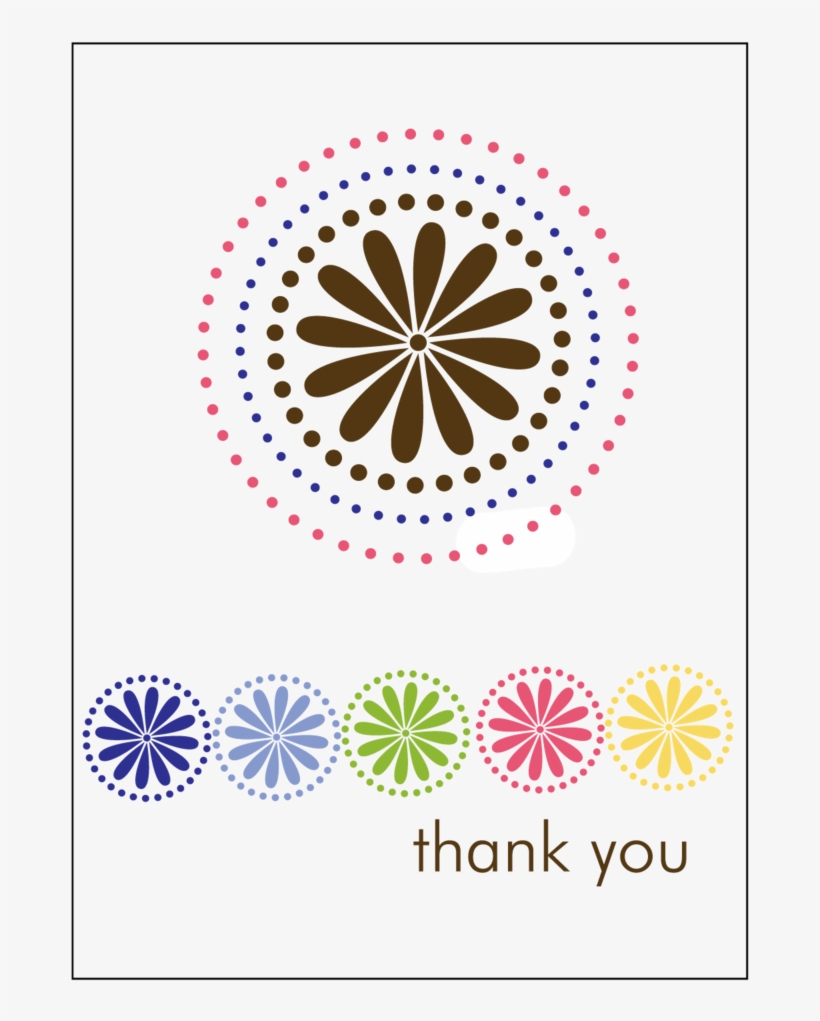 Flower Circle Thank You Cards, transparent png download