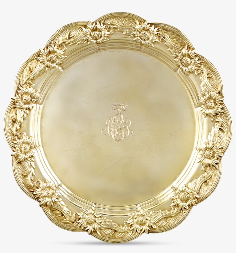 Chrysanthemum Silver-gilt Dinner Plates By Tiffany - Silver, transparent png download