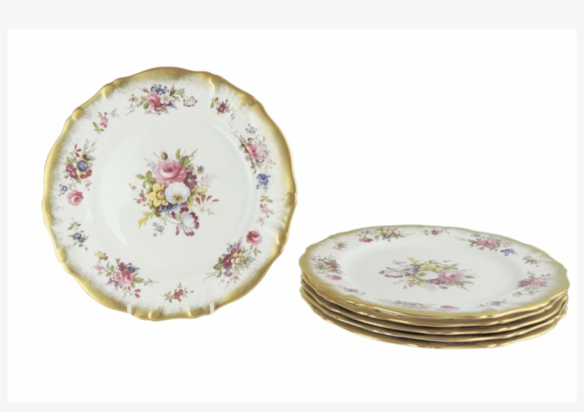Set For 6 Hammersley Dinner Plates 'lady Patricia' - Plate, transparent png download