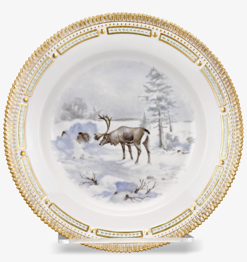 Flora Danica Reindeer Dinner Plate - Flora Danica, transparent png download