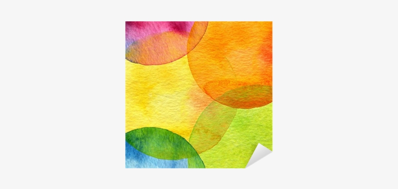 Abstract Watercolor Circle Painted Background Sticker - Watercolor Painting, transparent png download