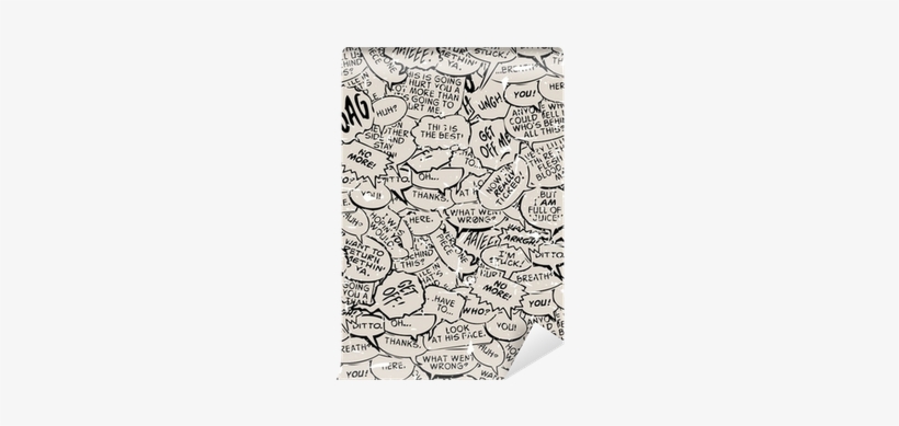 Collage Of Comic Book Dialogue Bubbles Wall Mural • - Comic Strip Background Black And White, transparent png download