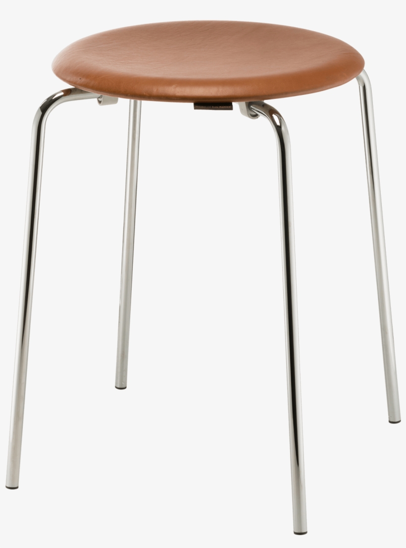 Dot Stool In Walnut Leather Designed For Objects By - Fritz Hansen Jacobsen Dot Stool Chrome By Arne Jacobsen, transparent png download