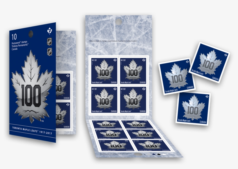 Look Closely At These 100th Anniversary Stamps And - 2017 Nhl Toronto Maple Leafs - 100th Anniversary Over, transparent png download