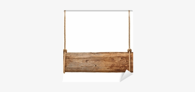 Wooden Sign Background Message Rope Hanging Wall Mural - Rope, transparent png download
