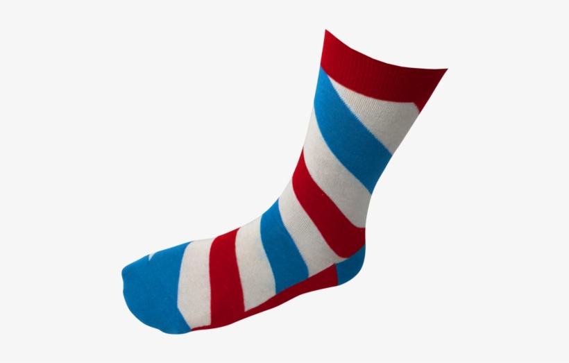 Men's Colorful Stripe Crew Socks W/ Barber Blue, Red - Sock, transparent png download