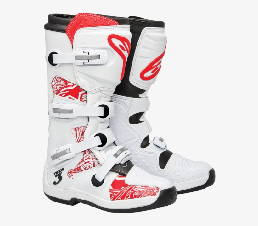 Alpinestars Tech 3 Boots 3 Wt/rd Usa Size 7 201307 - Alpinstar Tech 3, transparent png download