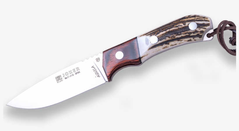 Stag Deer Antler Handle, Red Wood Bolster, 10,5 Cm - Hunting Knife, transparent png download