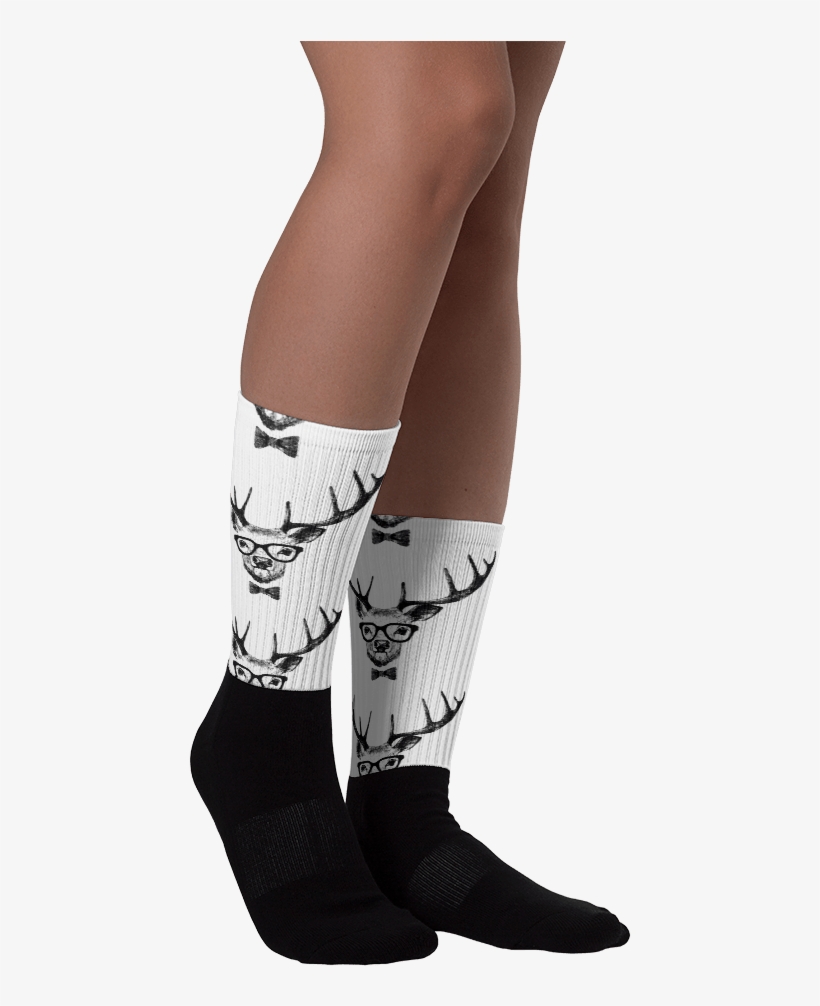 Deer Antler Black Foot Socks - Sock, transparent png download