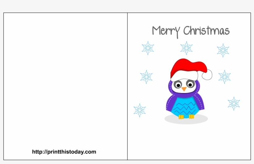 Free Printable Merry Christmas Card - Cartoon, transparent png download
