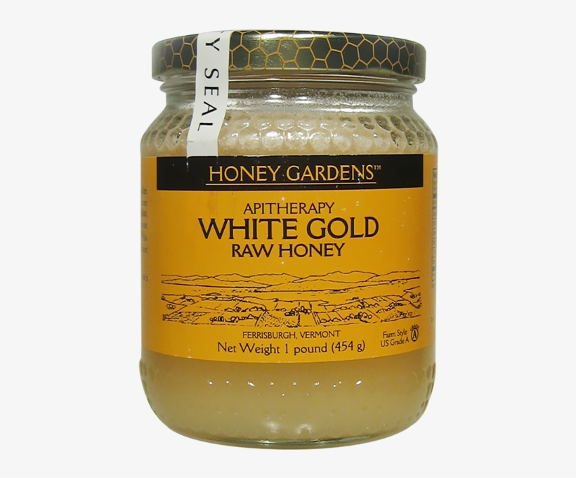 Honey Gardens White Gold Raw Honey Jar-16 Oz - Honey Gardens White Gold Raw Honey - 1 Lb, transparent png download