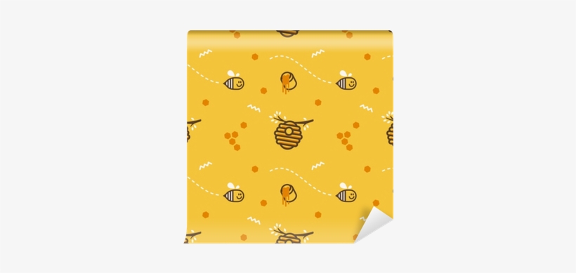 Cute Flying Little Bee Hive Honeycomb With Honey Jar - Beehive, transparent png download
