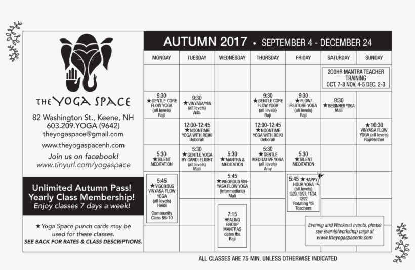 Fall 2017 Png - The Yoga Space Northwest, transparent png download